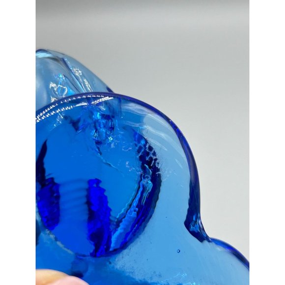 Vintage Pair Glass Blue Birds of Happiness Heart Paperweight Signed Ron Ray 1992 - Picture 8 of 11